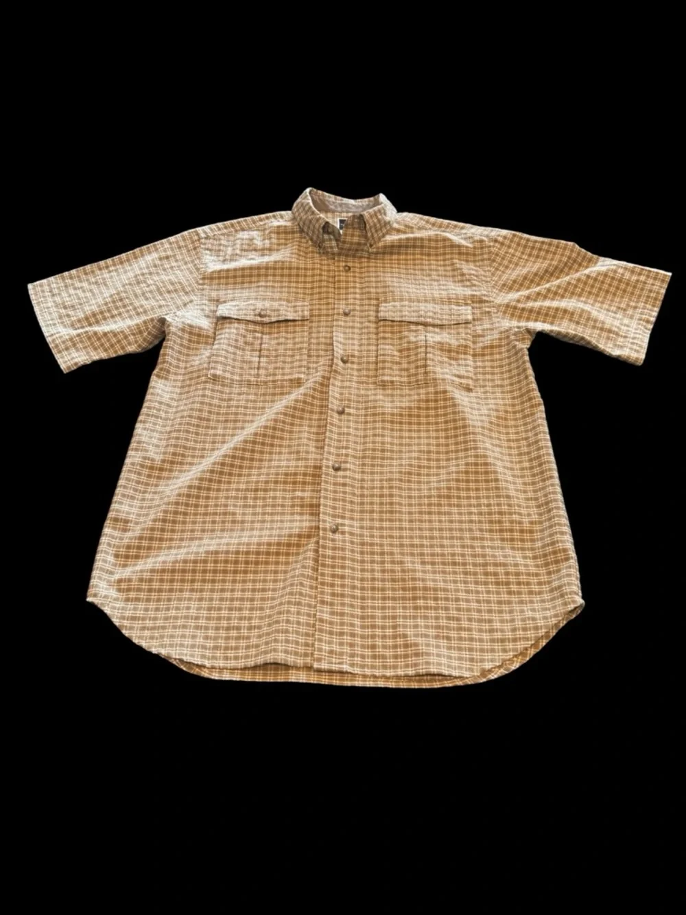 NWOT The North Face olive green and‎ tan plaid hiking shirt Men's Medium